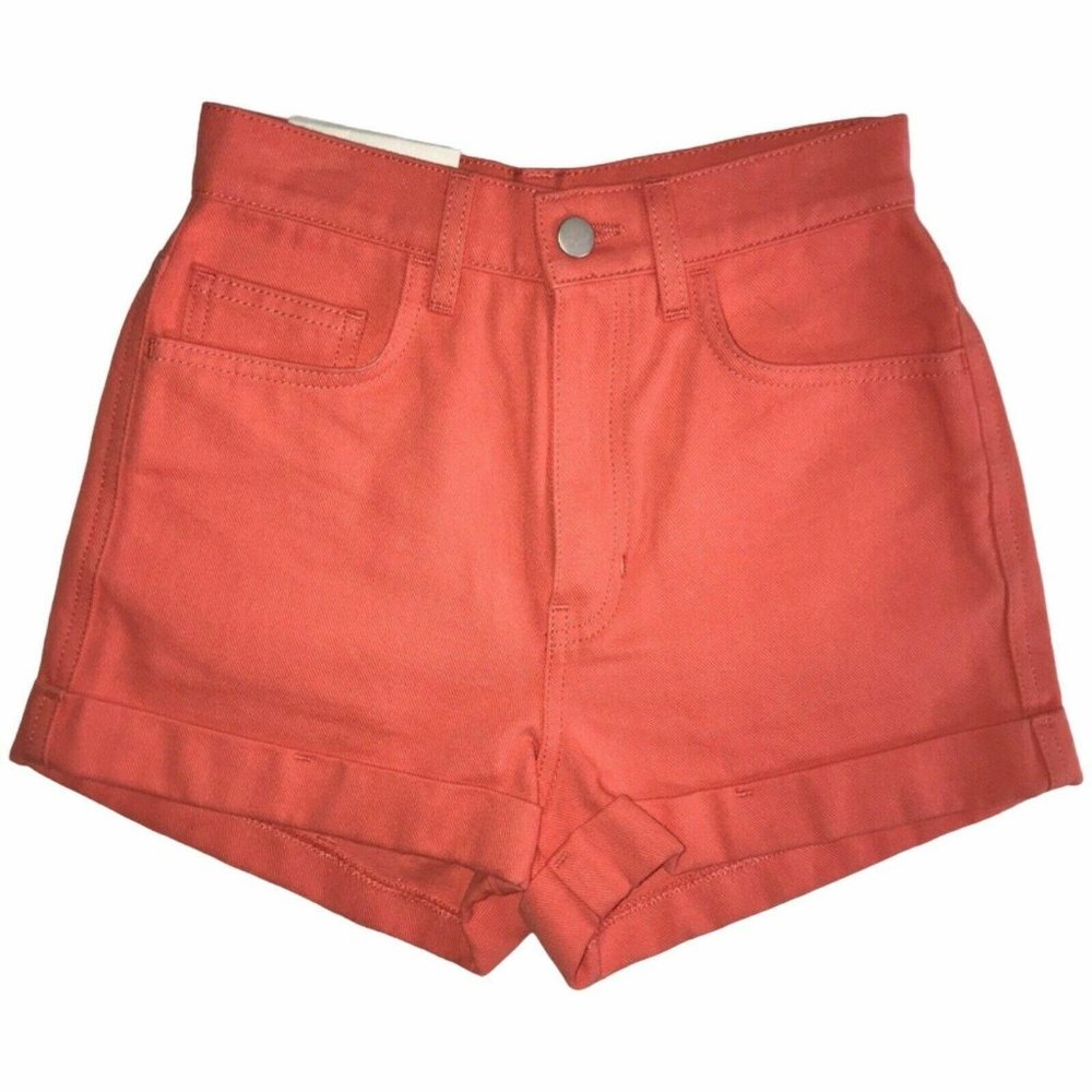 NWT American Apparel High Rise Cuffed Mom Short 25